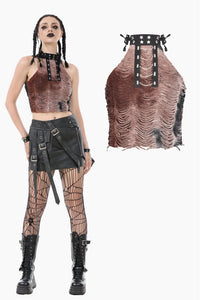 Rebellious Distressed Tie-Dye Punk Top TW636