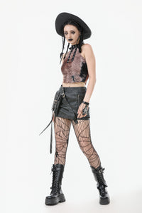 Rebellious Distressed Tie-Dye Punk Top TW636