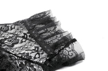 Load image into Gallery viewer, Gothic Off-Shoulder Lace Top with Floral Trim TW638