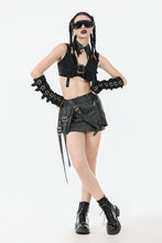 Load image into Gallery viewer, Rebel Punk Halter Crop Top with Utility Pocket and Decorative Buckle TW639