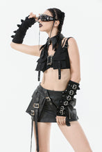 Load image into Gallery viewer, Rebel Punk Halter Crop Top with Utility Pocket and Decorative Buckle TW639