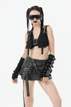 Load image into Gallery viewer, Rebel Punk Halter Crop Top with Utility Pocket and Decorative Buckle TW639