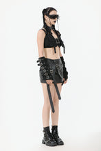 Load image into Gallery viewer, Rebel Punk Halter Crop Top with Utility Pocket and Decorative Buckle TW639