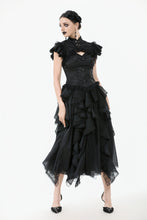 Load image into Gallery viewer, Gothic Jacquard Top with Hollow Front and Lace Trim TW642