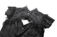 Load image into Gallery viewer, Gothic Jacquard Top with Hollow Front and Lace Trim TW642