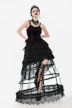 Load image into Gallery viewer, Gothic Burgundy Velvet top with Ribbon Bow and Lace-Up Sides TW643