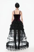 Load image into Gallery viewer, Gothic Burgundy Velvet top with Ribbon Bow and Lace-Up Sides TW643