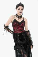 Load image into Gallery viewer, Gothic Dark Red Cami with Pleated Lace Hem TW644
