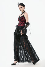 Load image into Gallery viewer, Gothic Dark Red Cami with Pleated Lace Hem TW644