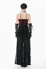 Load image into Gallery viewer, Gothic Dark Red Cami with Pleated Lace Hem TW644