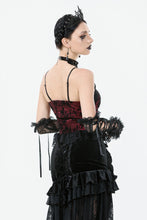 Load image into Gallery viewer, Gothic Dark Red Cami with Pleated Lace Hem TW644