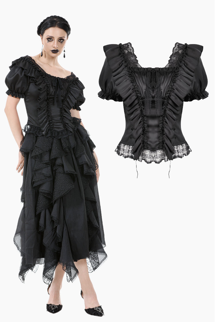 Romantic Rococo Lace Ruffle Top TW649