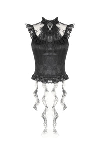 Baroque Lace Panel Top with Tassel Hem TW650