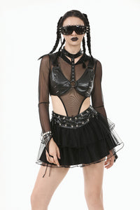 Metal Studded Punk Corset Bra with Adjustable Clasps TW655