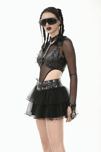 Metal Studded Punk Corset Bra with Adjustable Clasps TW655