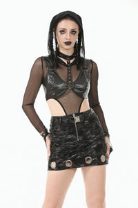 Metal Studded Punk Corset Bra with Adjustable Clasps TW655