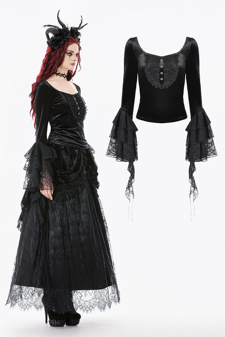 Gothic Court Square-Neck Top TW659