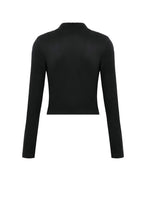 Load image into Gallery viewer, Punk Skeleton Hand Leather Appliqué Embroidered Mock Neck Tee TW661