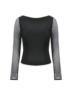 Load image into Gallery viewer, Punk Knitted Top with Mesh Panels and Buckle Details TW663