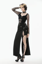 Load image into Gallery viewer, Punk Knitted Top with Mesh Panels and Buckle Details TW663