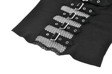 Load image into Gallery viewer, Punk Knitted Top with Mesh Panels and Buckle Details TW663