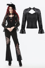 Load image into Gallery viewer, Gothic Butterfly Mesh Top with Stand Collar TW666