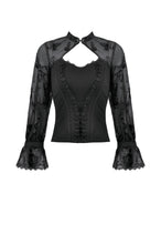 Load image into Gallery viewer, Gothic Butterfly Mesh Top with Stand Collar TW666