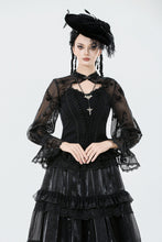 Load image into Gallery viewer, Gothic Butterfly Mesh Top with Stand Collar TW666