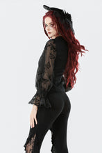 Load image into Gallery viewer, Gothic Butterfly Mesh Top with Stand Collar TW666