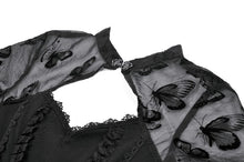 Load image into Gallery viewer, Gothic Butterfly Mesh Top with Stand Collar TW666
