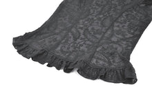 Load image into Gallery viewer, Black Floral Lace High-Neck Gothic Shoulder-Mantle Corset Top TW669