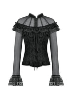 Load image into Gallery viewer, Gothic Rose Sheer Court Top TW670