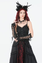 Load image into Gallery viewer, Black Lace Court Lace-Up Camisole TW672