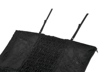 Load image into Gallery viewer, Black Lace Court Lace-Up Camisole TW672