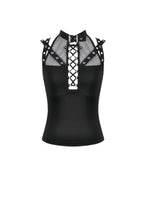 Load image into Gallery viewer, Dark Punk Mesh Strap Lace-Up Top TW673