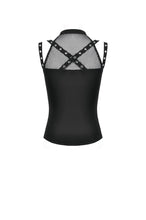 Load image into Gallery viewer, Dark Punk Mesh Strap Lace-Up Top TW673