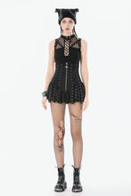 Load image into Gallery viewer, Dark Punk Mesh Strap Lace-Up Top TW673