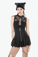 Load image into Gallery viewer, Dark Punk Mesh Strap Lace-Up Top TW673