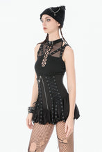 Load image into Gallery viewer, Dark Punk Mesh Strap Lace-Up Top TW673