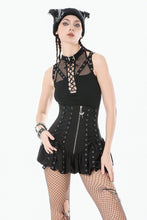 Load image into Gallery viewer, Dark Punk Mesh Strap Lace-Up Top TW673