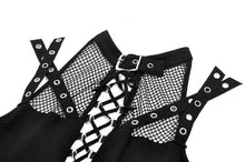 Load image into Gallery viewer, Dark Punk Mesh Strap Lace-Up Top TW673