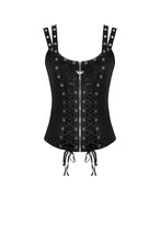Load image into Gallery viewer, Punk Metal Distressed Knit Lace-Up Vest TW674