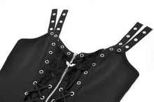 Load image into Gallery viewer, Punk Metal Distressed Knit Lace-Up Vest TW674