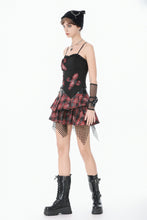 Load image into Gallery viewer, Punk Plaid Cross Strap Top TW676