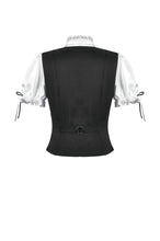 Load image into Gallery viewer, Court-Style Black White Lace Blouse TW677