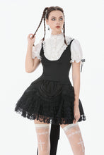 Load image into Gallery viewer, Court-Style Black White Lace Blouse TW677