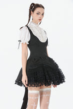 Load image into Gallery viewer, Court-Style Black White Lace Blouse TW677