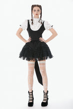 Load image into Gallery viewer, Court-Style Black White Lace Blouse TW677