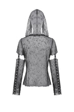 Load image into Gallery viewer, Punk Mesh Hollow-Out Hooded Top TW678