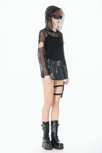 Load image into Gallery viewer, Punk Mesh Hollow-Out Hooded Top TW678